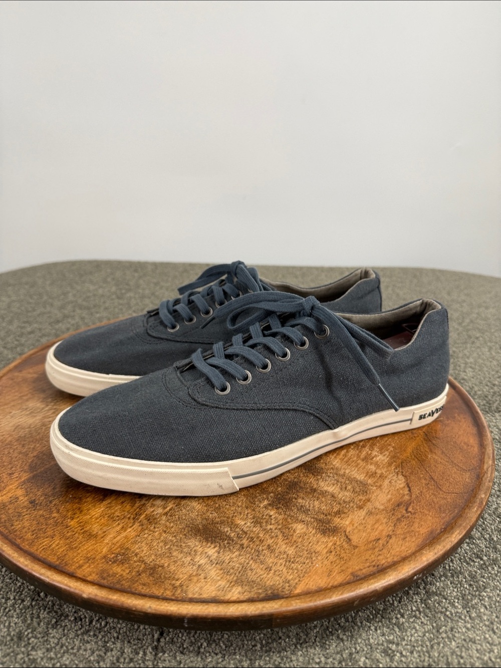 SeaVees Shoes Mens 10.5 Hermosa Plimsoll Standard Vintage Wash Linen Sneakers